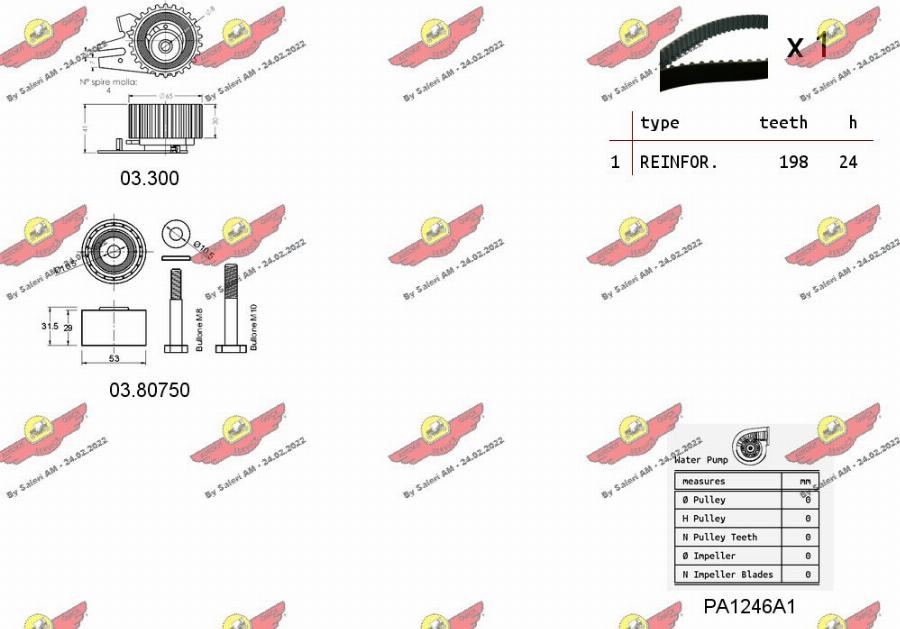 Autokit 04.5116PA - Водяной насос + комплект зубчатого ремня ГРМ www.autospares.lv