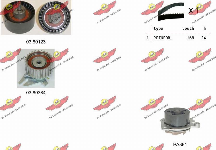 Autokit 04.5136PA - Водяной насос + комплект зубчатого ремня ГРМ www.autospares.lv