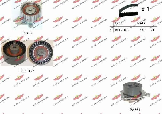 Autokit 04.5133PA - Водяной насос + комплект зубчатого ремня ГРМ www.autospares.lv