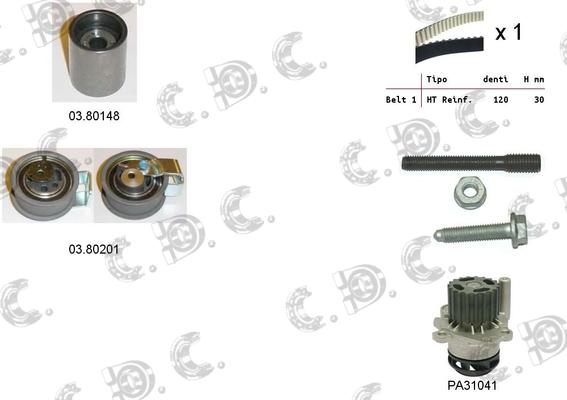 Autokit 04.5129PA2 - Ūdenssūknis + Zobsiksnas komplekts www.autospares.lv