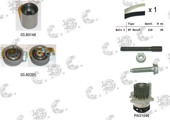 Autokit 04.5129PA - Ūdenssūknis + Zobsiksnas komplekts www.autospares.lv