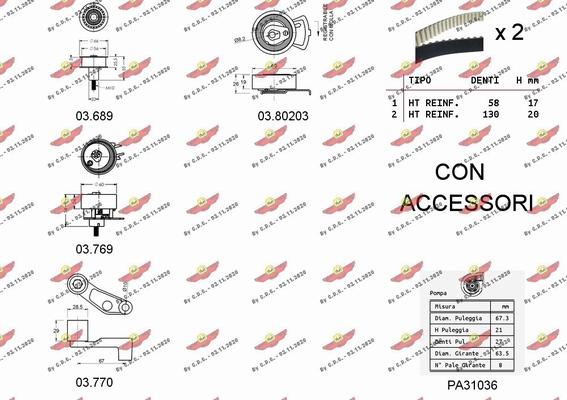 Autokit 04.5128PA - Water Pump & Timing Belt Set www.autospares.lv