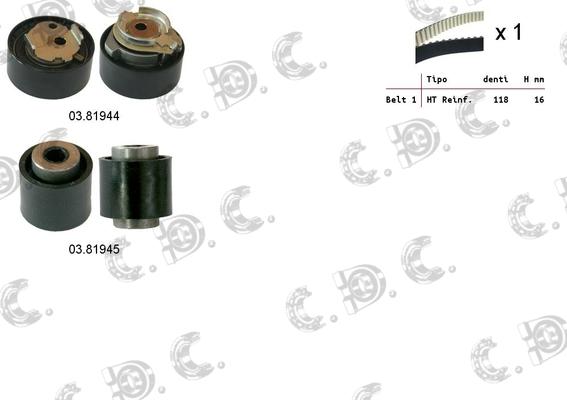 Autokit 04.5356 - Комплект зубчатого ремня ГРМ www.autospares.lv