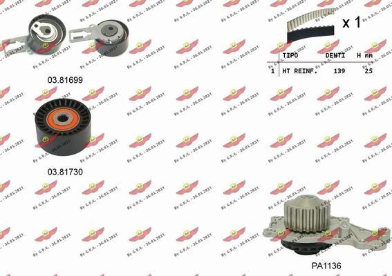 Autokit 04.5358PA - Ūdenssūknis + Zobsiksnas komplekts www.autospares.lv