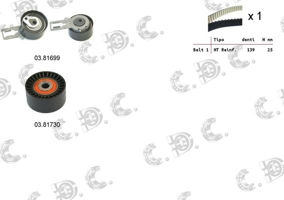 Autokit 04.5358 - Комплект зубчатого ремня ГРМ www.autospares.lv