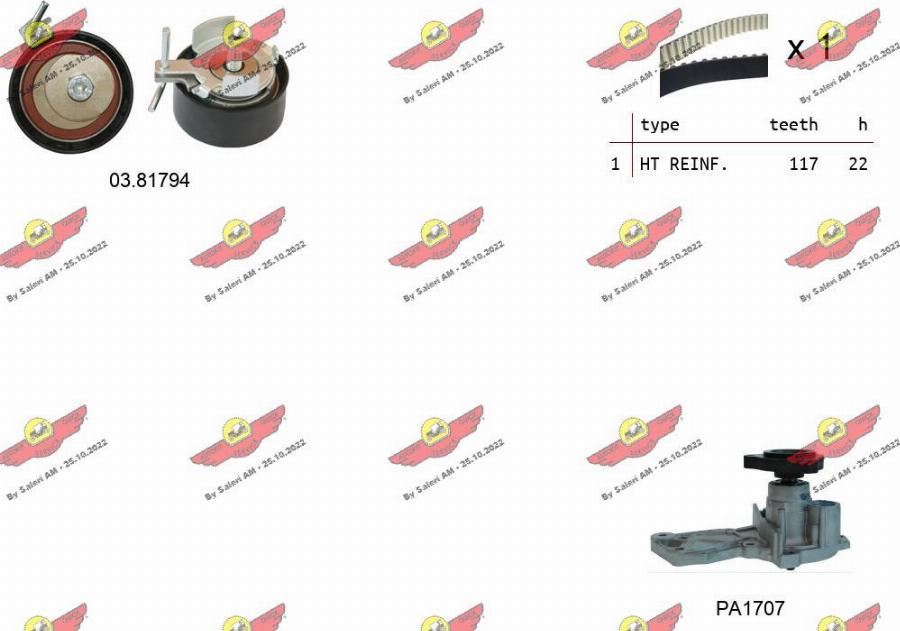 Autokit 04.5353PA2 - Ūdenssūknis + Zobsiksnas komplekts www.autospares.lv