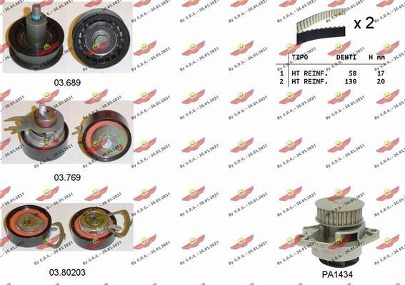 Autokit 04.5360PA - Водяной насос + комплект зубчатого ремня ГРМ www.autospares.lv