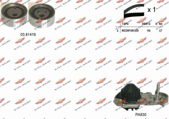 Autokit 04.5304PA - Водяной насос + комплект зубчатого ремня ГРМ www.autospares.lv