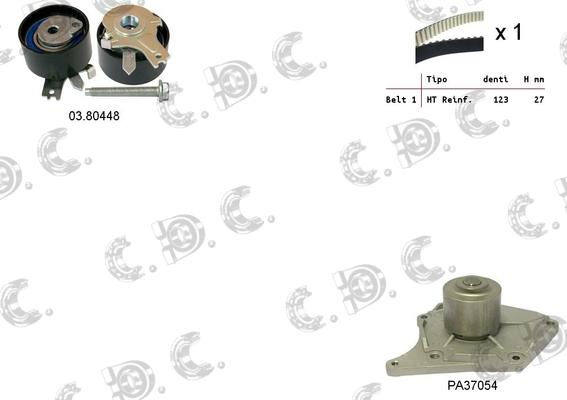 Autokit 04.5334PA - Ūdenssūknis + Zobsiksnas komplekts www.autospares.lv