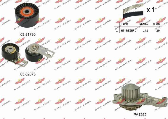 Autokit 04.5374PA - Водяной насос + комплект зубчатого ремня ГРМ www.autospares.lv