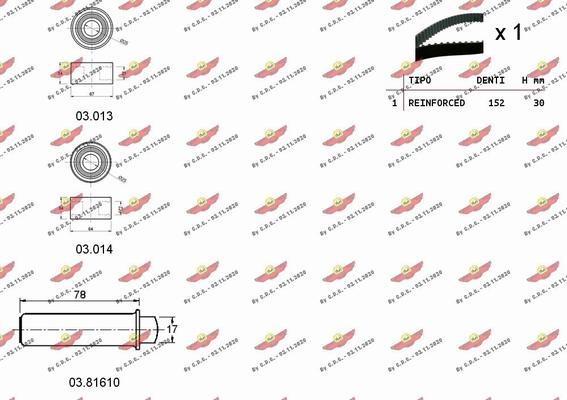 Autokit 04.5371 - Zobsiksnas komplekts www.autospares.lv