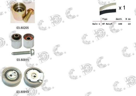 Autokit 04.5298 - Комплект зубчатого ремня ГРМ www.autospares.lv