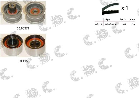 Autokit 04.5258 - Комплект зубчатого ремня ГРМ www.autospares.lv