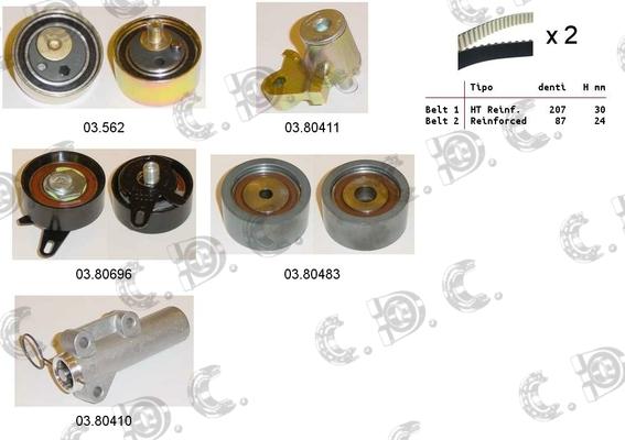 Autokit 04.5266C - Комплект зубчатого ремня ГРМ www.autospares.lv