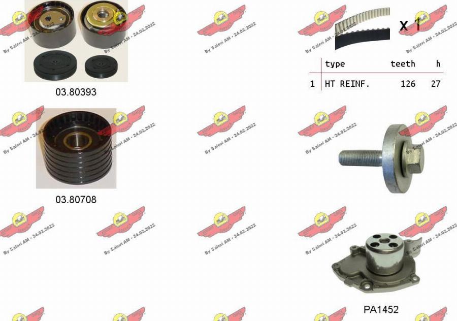 Autokit 04.5262PA - Water Pump & Timing Belt Set www.autospares.lv