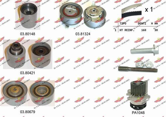 Autokit 04.5285PA - Водяной насос + комплект зубчатого ремня ГРМ www.autospares.lv