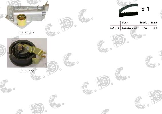 Autokit 04.5238 - Комплект зубчатого ремня ГРМ www.autospares.lv