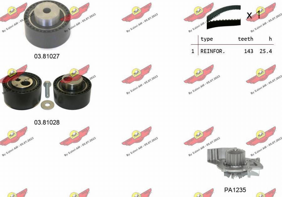 Autokit 04.5275PA - Ūdenssūknis + Zobsiksnas komplekts www.autospares.lv