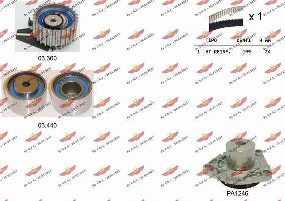 Autokit 04.5277PA - Водяной насос + комплект зубчатого ремня ГРМ www.autospares.lv