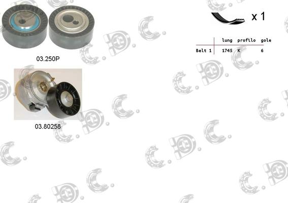 Autokit 06.0049 - Ķīļrievu siksnu komplekts www.autospares.lv