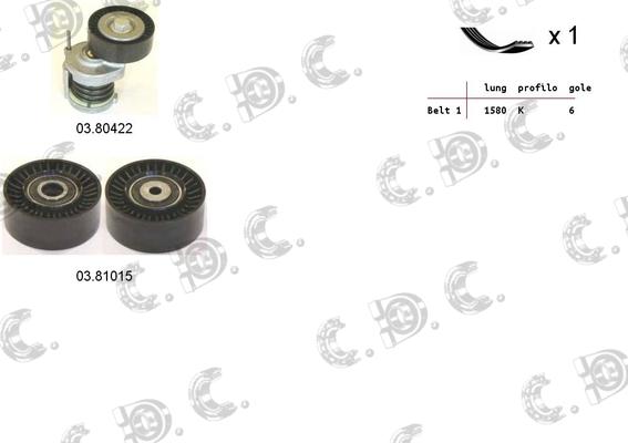 Autokit 06.0057 - Поликлиновый ременный комплект www.autospares.lv