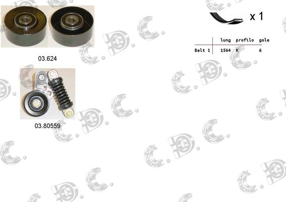 Autokit 06.0001 - Поликлиновый ременный комплект www.autospares.lv