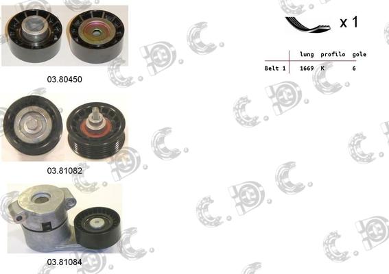 Autokit 06.0002 - Ķīļrievu siksnu komplekts www.autospares.lv