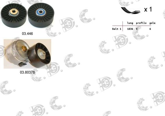 Autokit 06.0039 - Ķīļrievu siksnu komplekts www.autospares.lv