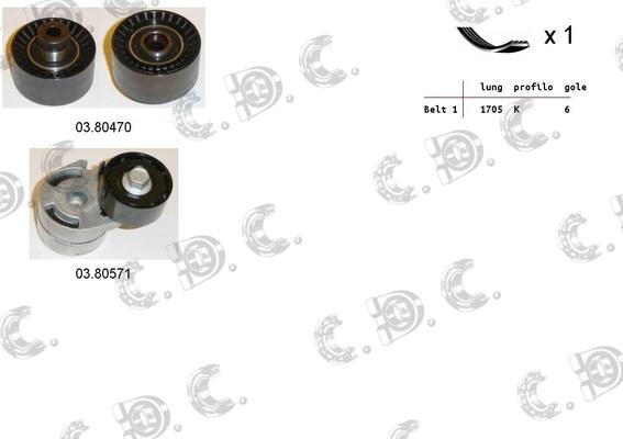 Autokit 06.0037 - V-Ribbed Belt Set www.autospares.lv