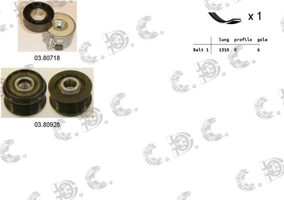 Autokit 06.0104 - Ķīļrievu siksnu komplekts www.autospares.lv