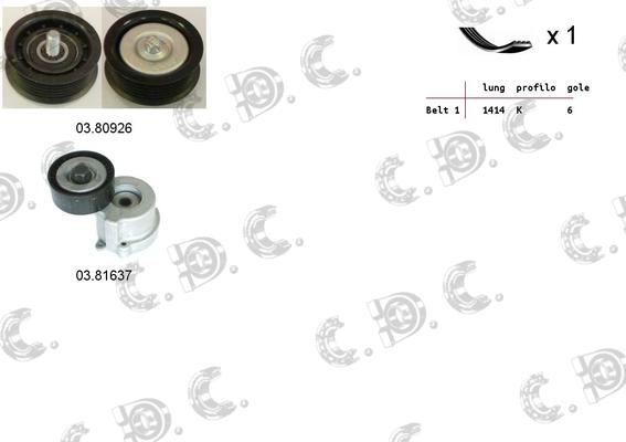 Autokit 06.0105 - Ķīļrievu siksnu komplekts www.autospares.lv