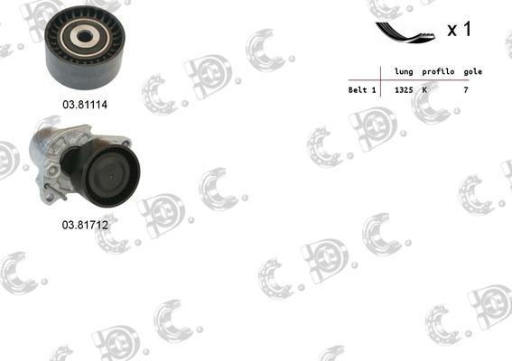 Autokit 06.0100 - Ķīļrievu siksnu komplekts www.autospares.lv