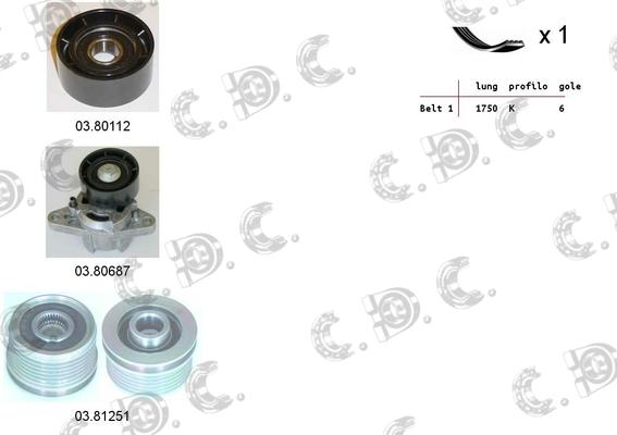 Autokit 06.0108 - Поликлиновый ременный комплект www.autospares.lv