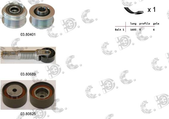 Autokit 06.0107 - Поликлиновый ременный комплект www.autospares.lv