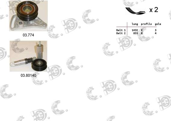 Autokit 06.0116 - Ķīļrievu siksnu komplekts www.autospares.lv