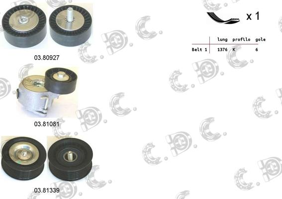 Autokit 06.0113 - Ķīļrievu siksnu komplekts www.autospares.lv