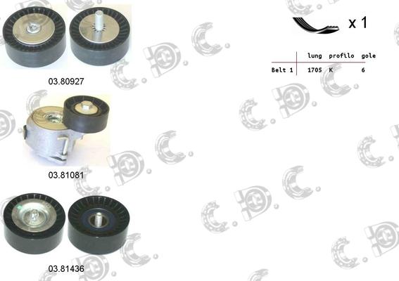 Autokit 06.0130 - Ķīļrievu siksnu komplekts www.autospares.lv