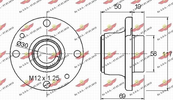 Autokit 01.702 - Wheel hub, bearing Kit www.autospares.lv