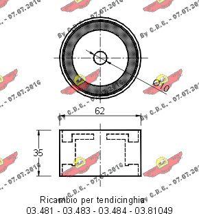 Autokit 03.485 - Направляющий ролик, зубчатый ремень ГРМ www.autospares.lv