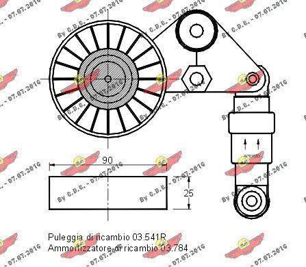 Autokit 03.541 - Belt Tensioner, v-ribbed belt www.autospares.lv