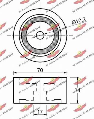 Autokit 03.564 - Направляющий ролик, зубчатый ремень ГРМ www.autospares.lv