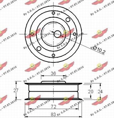 Autokit 03.001 - Натяжной ролик, зубчатый ремень ГРМ www.autospares.lv