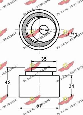 Autokit 03.112 - Spriegotājrullītis, Gāzu sadales mehānisma piedziņas siksna autospares.lv