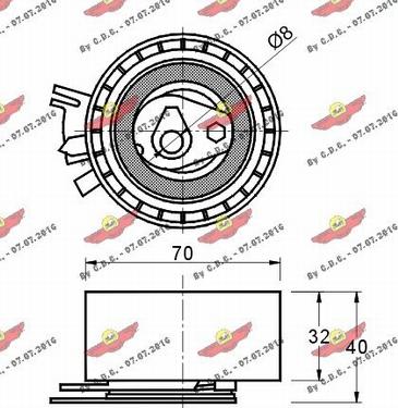 Autokit 03.80516 - Spriegotājrullītis, Gāzu sadales mehānisma piedziņas siksna www.autospares.lv