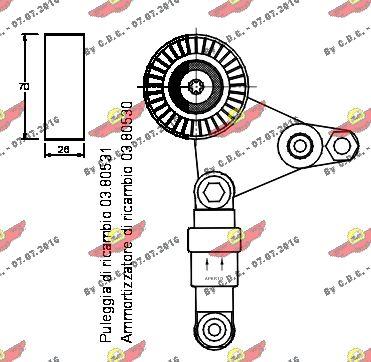 Autokit 03.80529 - Belt Tensioner, v-ribbed belt www.autospares.lv