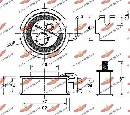 Autokit 03.80838 - Натяжной ролик, зубчатый ремень ГРМ www.autospares.lv