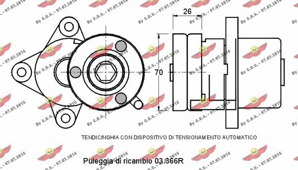 Autokit 03.80206 - Belt Tensioner, v-ribbed belt www.autospares.lv