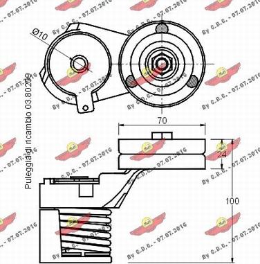 Autokit 03.80208 - Belt Tensioner, v-ribbed belt www.autospares.lv