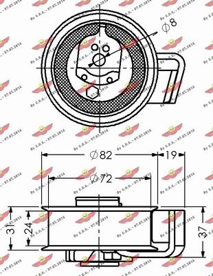 Autokit 03.80225 - Spriegotājrullītis, Gāzu sadales mehānisma piedziņas siksna autospares.lv