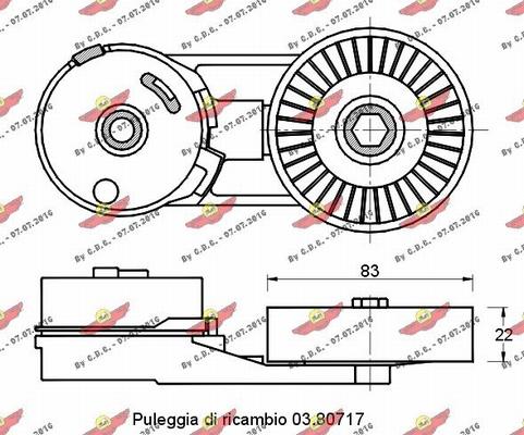 Autokit 03.80716 - Натяжитель, поликлиновый ремень www.autospares.lv